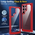thumbnail image 6 of for Samsung Galaxy S23 Ultra Case,[10 FT Military Shockproof] S23 Ultra Case with[2 X 9H Camera Lens Protectors] Scratch-Resistant Crystal Clear Phone Case for Galaxy S23 Ultra 6.8 inch-Red, 6 of 14