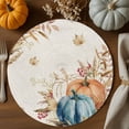 thumbnail image 2 of Fall Round Placemats Set of 4 Pumpkin Wheat Ears Place Mats Thanksgiving Woven Placemat Berry Maple Leaf Harvest Circle Braided Table Mat for Kitchen Dining Table Autumn Party Home Decor 15 Inch, 2 of 9