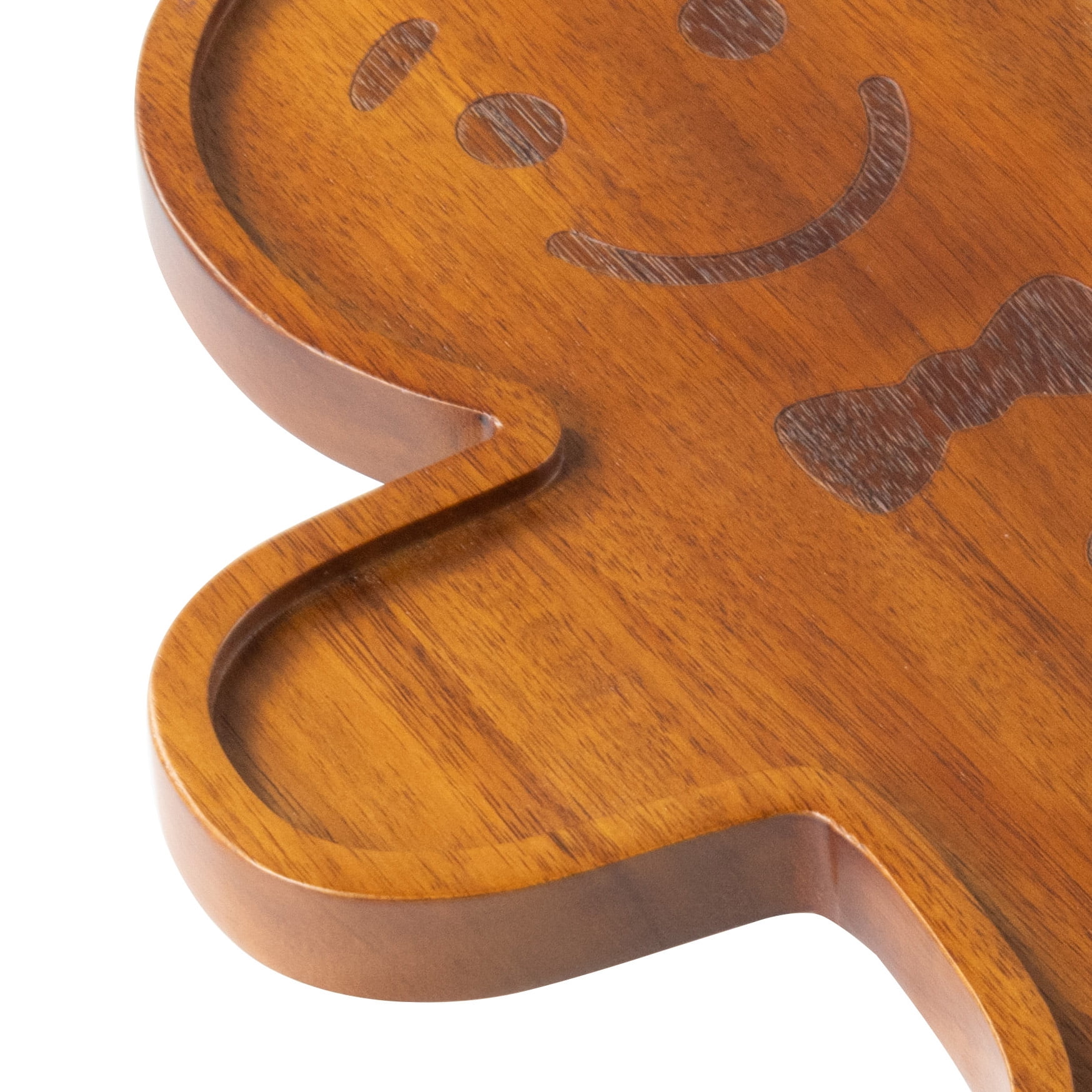 Holiday Time Acacia Wood Gingerbread Man Board, 14 x 9.84 x 0.78 in, Kitchen Serving Board