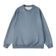 thumbnail image 2 of SMihono Men's Oversized Hoodless Cotton-Blend Fleece Sweatshirt Boat Neck Tees Dressy Casual Winter Fall Tops Raglan Sleeve Long Sleeve Blouse Classic Vintage Solid Color Pullover Blue 16, 2 of 4