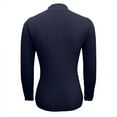 thumbnail image 4 of Fonma Women's Mock Turtleneck Long Sleeve Shirts Ribbed Knit Lightweight Pullover Sweater Stretch Fitted Thermal Top Navy XL, 4 of 5