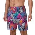 thumbnail image 2 of Uemuo Tropical Leaves Pattern Mens Swim Trunks Quick Dry Board Shorts with Mesh Lining, Stretch Beach Shorts Quick Dry No-Chafing Board Shorts-XX-Large, 2 of 9
