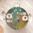 thumbnail image 3 of Ambesonne Floral Fitted Round Tablecloth, Impressionist Meadow Flowers, 45"- 56" Diameter, Green Multicolor, 3 of 4