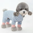 thumbnail image 5 of Walbest Dog Pajamas Striped Pet Jumpsuits Dog Onesies Long Sleeves Pet Pajamas Cute Dog Apparels Soft Pet Clothes for Puppy Small Dogs, 5 of 7