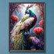 thumbnail image 3 of Kit de pintura por números sobre lienzo, arte al óleo artesanal, imagen de pavo real, decoración del hogar, 40x50cm, 3 of 9