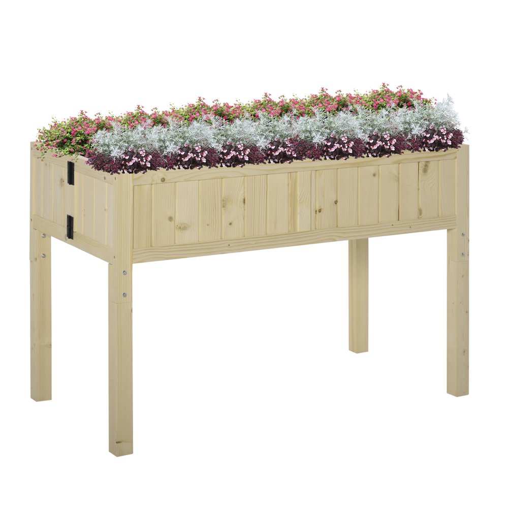 Outsunny Elevated Raised Garden Bed with Space-Saving Folding Design, 4 ...