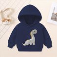 thumbnail image 2 of TOWED22 Toddler Girls Boys Graphic Long Sleeve Pullover Top Hoodie Sweatshirt with Pocket,Navy,18-24 M, 2 of 7