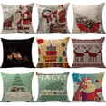 thumbnail image 2 of Yidarton Christmas Pillowcase Santa Claus Snowman Reindeer Snowflake Pattern Linen Pillow Cover Home Cushion Cover, 2 of 6
