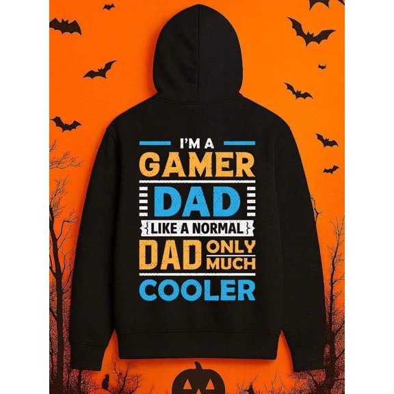 1-Pack Men's Gaming Dad Hooded Sweatshirt - Funny I'm A Gamer Dad Saying, Long Sleeve Pullover Hoodie For Casual Streetwear, All-Season Comfort, BirthdayHalloween Gift For Gamers & Fathers - Machifal