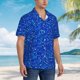 thumbnail image 3 of Balery Blue Circles Mosaic Camisas hawaianas de manga corta para hombre, camisas playeras de corte holgado, camisas de vacaciones con botones,XX-Large, 3 of 7