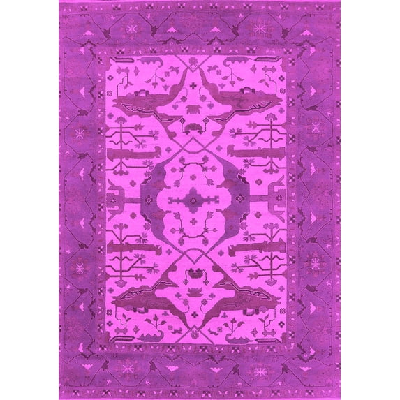 Ahgly Company Indoor Rectangle Oriental Pink Industrial Area Rugs, 2' x 5'