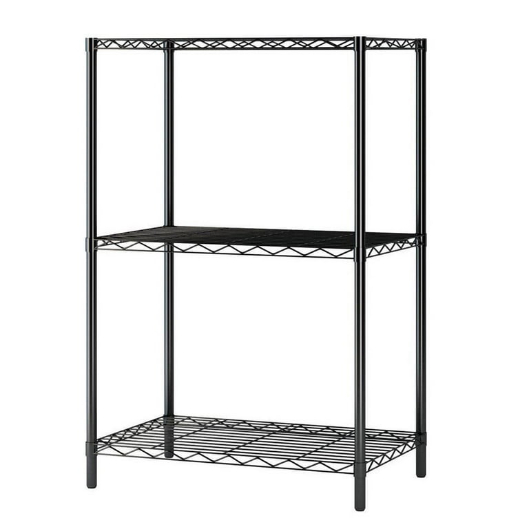Shelving Inc. Black Wire Shelving with 3 Tier Shelves - 18 dx 48 wx 34  h, Weight Capacity 300lbs Per Shelf