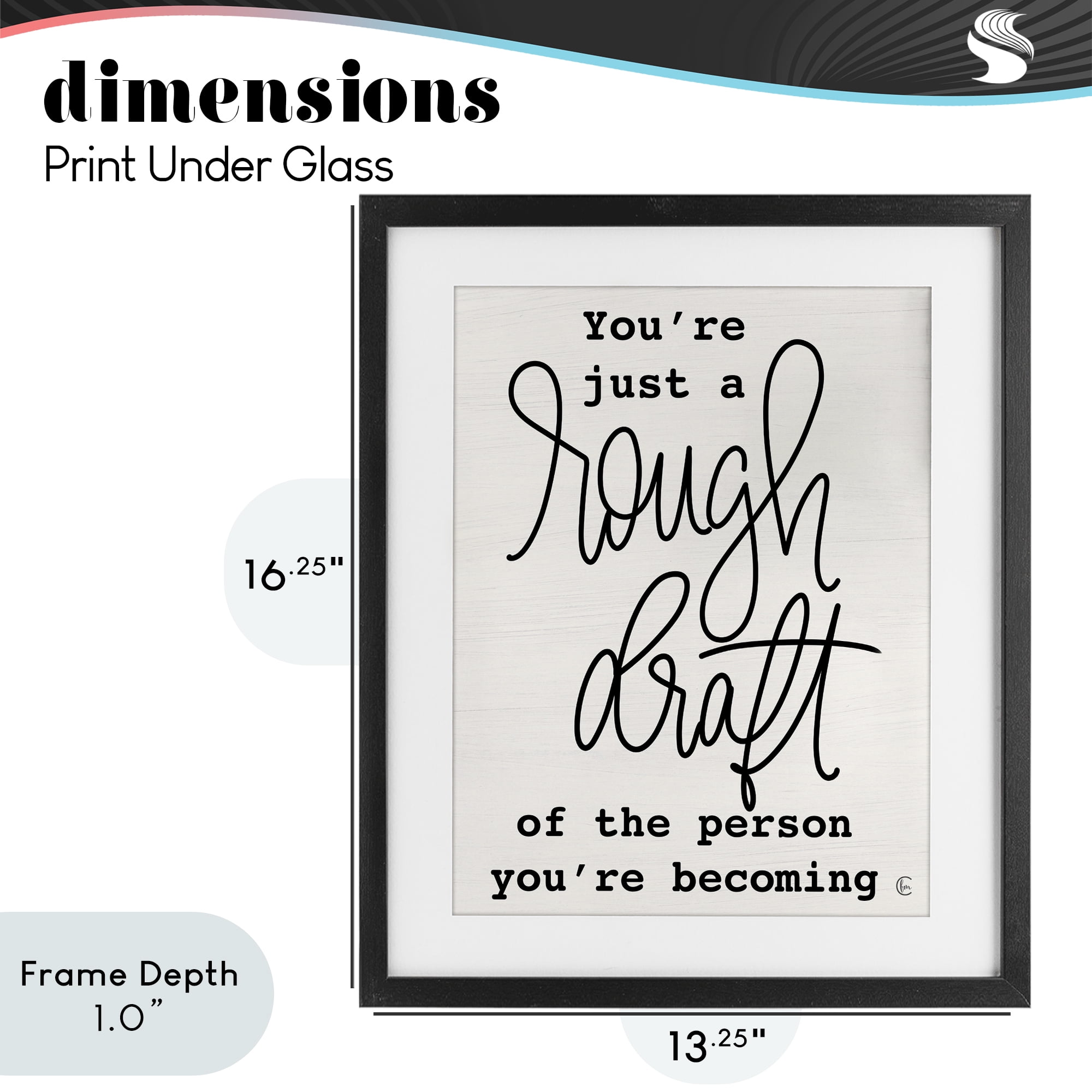 Stupell Industries Rough Draft Of Person Black Framed Print Under Glass, design by Fearfully Made Creations