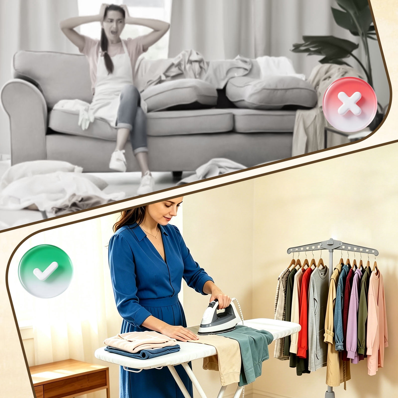 Adjustable Garment Steamer Stand 29" to 58" Height 360° Rotating Clothes Hanger Stand with Tripod Base Foldable Cap and Gown Display Rack for Ironing Drying and Storage, Grey