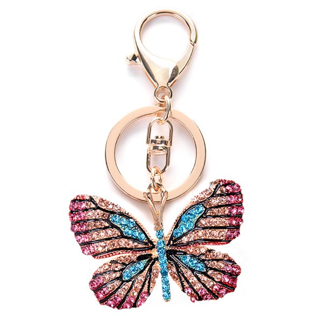 Bangcool Keychain Pendant Creative Rhinestone Butterfly Fashion Key Ring Charm Bag Charm