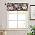 thumbnail image 3 of Window Curtains Valance Rod Pocket Curtain Drapery for Living Room Kitchen Bathroom Four Kinds of Coffee Soft&Washable Small Window Treatment Valances Tiers Farmhouse Nostalgia Retro 1 Panel\u2026, 3 of 5