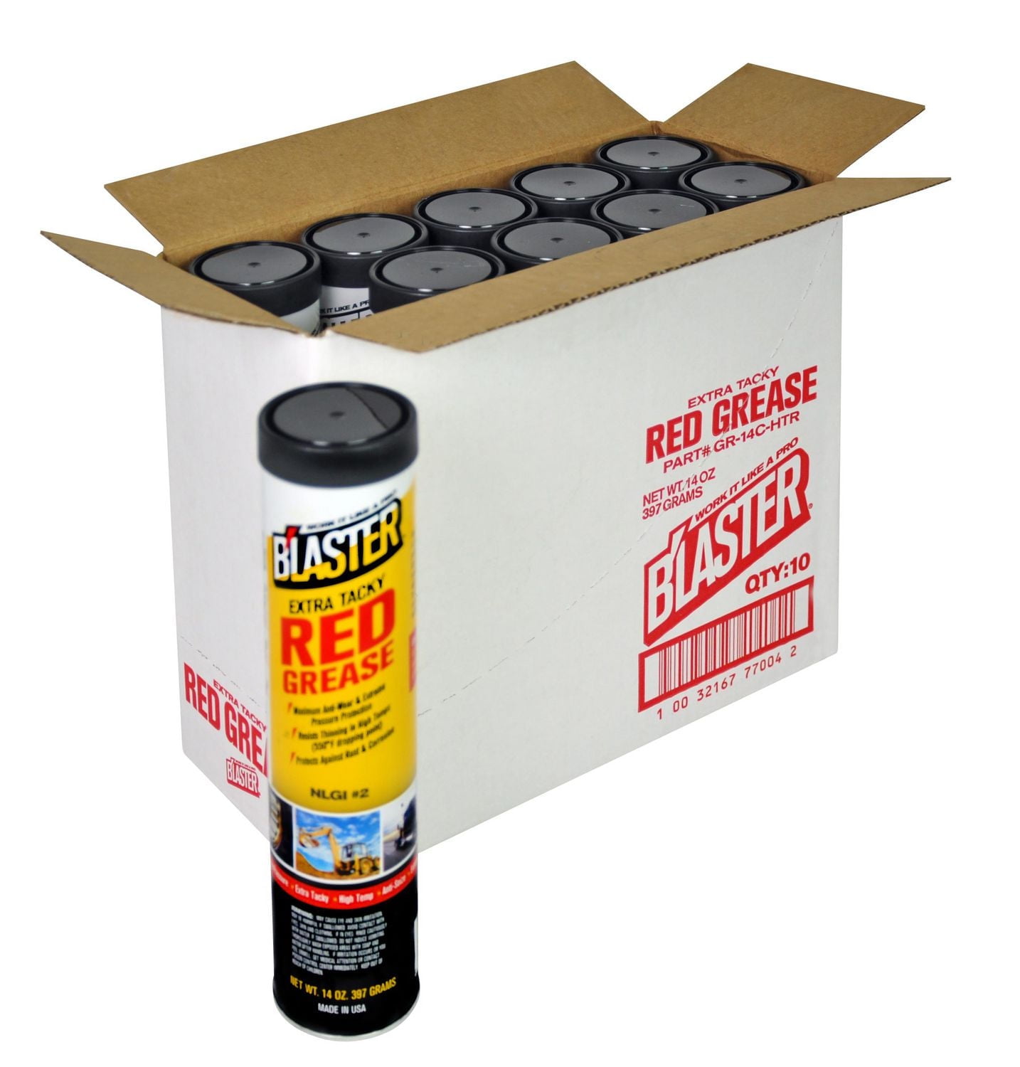 Blaster Extra Tacky Red Grease - 10 Pack