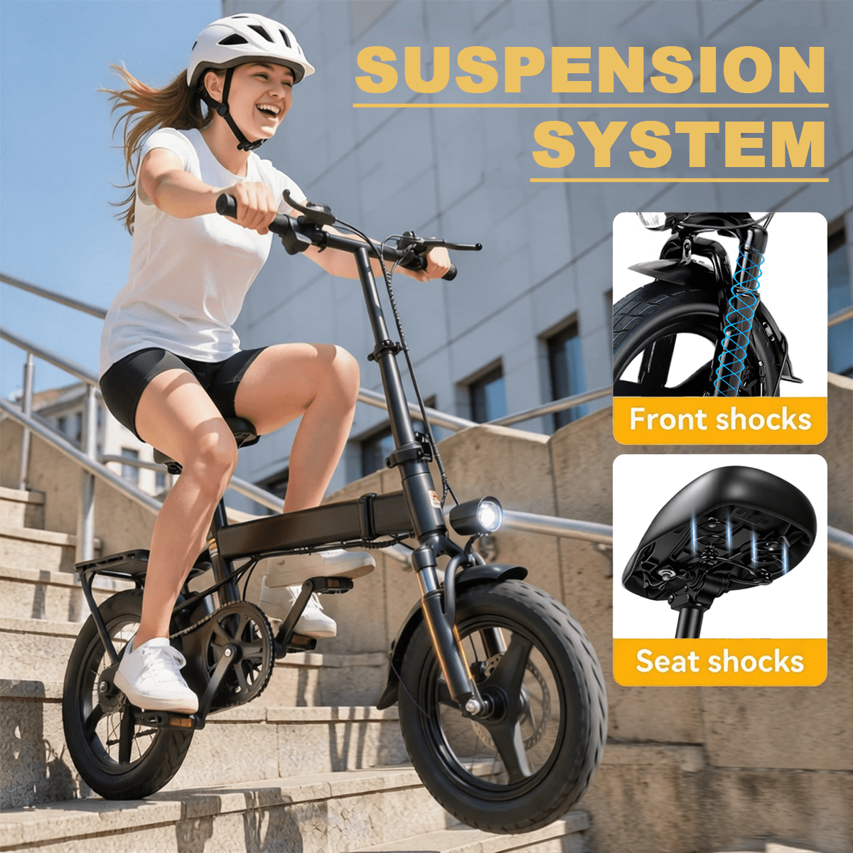 14" Foldable Electric Bike, 500W Commuter Ebike for Adults, Mini Ebike with Basket, 432WH Battery, 18MPH & 20 Miles, UL2849