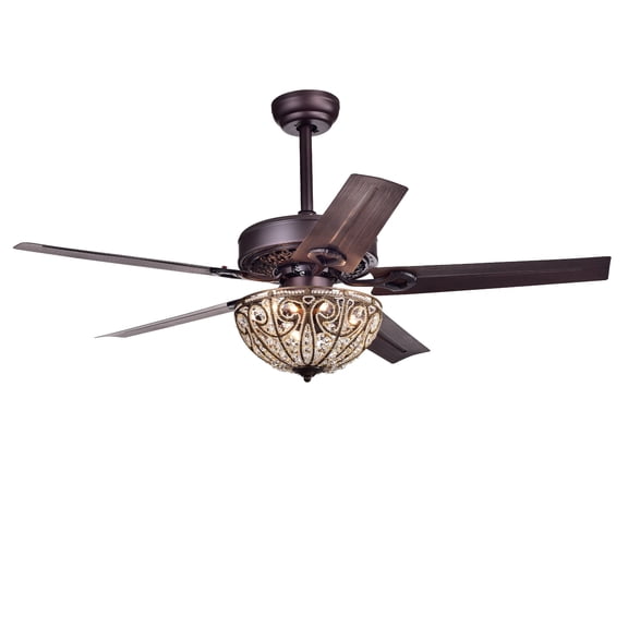 Catalina Bronze-finished 5-blade, 48-inch Crystal Ceiling Fan with Remote