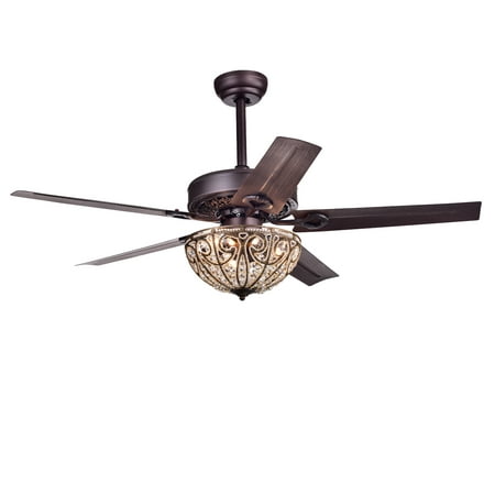 Catalina Bronze-finished 5-blade, 48-inch Crystal Ceiling ...