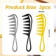 thumbnail image 5 of Peine de dientes anchos de 3 piezas (negro, plateado, amarillo), peine de dientes anchos grandes Peine de pelo rizado con dientes de tiburón Peluquería Cabello rizado Onda mojada Peluca gruesa Peluque, 5 of 5