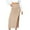 Beige, variant on IROINNID Women's Split Fork Slim Drawstring Skirt Knitting Bandage Below The Knee Elastic Waist tail Solid Color Skirt