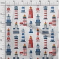 thumbnail image 3 of oneOone Georgette Viscose Red Fabric Sea Lighthouse Fabric For Sewing Printed Craft Fabric By The Yard 42 Inch Wide, 3 of 5
