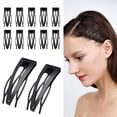 thumbnail image 2 of 24 Piezas Pinzas para el Cabello de Doble Agarre Pinzas para el Cabello de Metal Pasadores para el Cabello para Mujer para Hacer Cabello, Suministros de Salón (Negro), 2 of 5