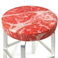 thumbnail image 3 of Kll Beef Steaks Round Bar Chair Cushion Cover 14 Inch,Bar Stool Protector With Elastic, Soft Washable, 3 of 7