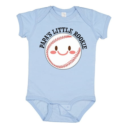 

Inktastic Papa s Little Rookie- Baseball Gift Baby Boy or Baby Girl Bodysuit