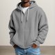 thumbnail image 1 of MHFRRA Sudadera de Punto con Capucha y Cremallera, Chaqueta con Cremallera Completa, Informal, Suave y Cálida, con Bolsillo Tipo Cangurera para Exteriores, Otoño E Invierno Gris, 1 of 3