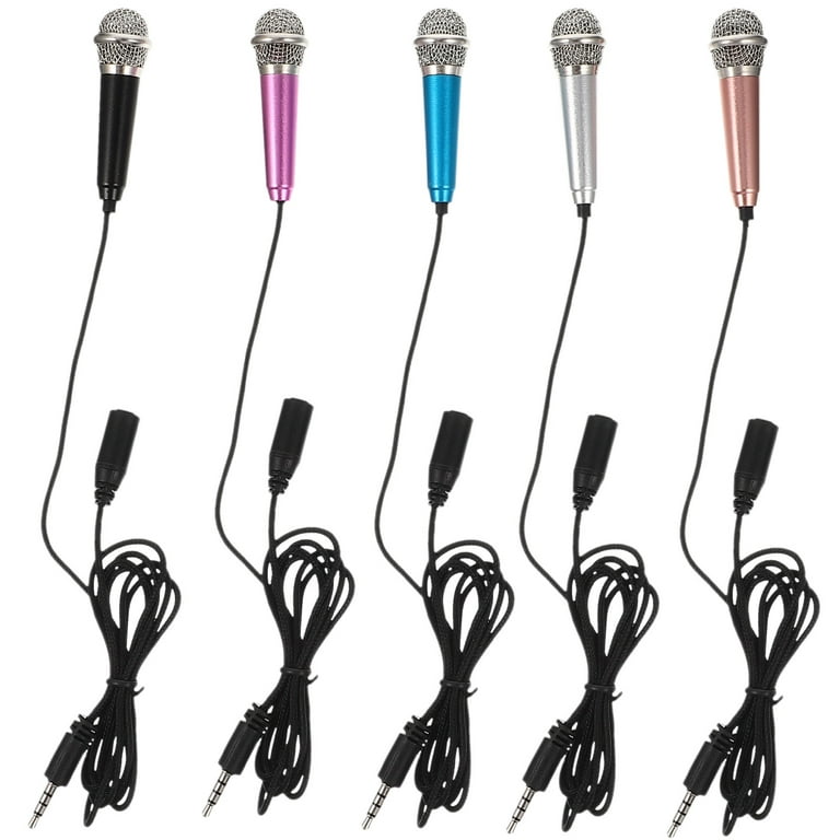 Wootrip Mini Microphone, Karaoke Tiny Microphone for Voice Recording  Interview, Portable Small Singing Mic 3.5mm Plug with Stand Suitable for  Android