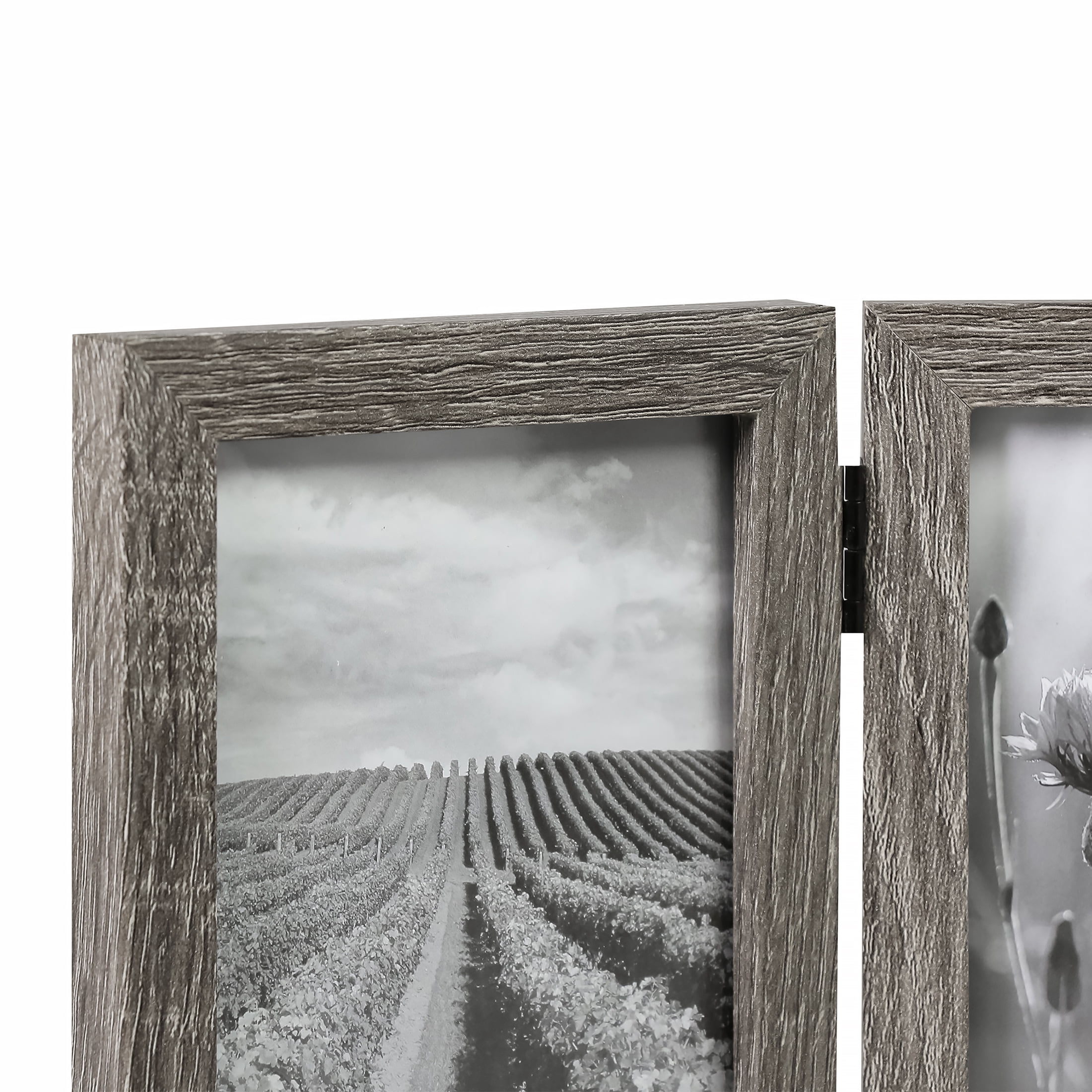 Mainstays – 4x6 Picture Frame – Rustic Gray 2 Photo Hinged Linear Program Tabletop Photo Frame