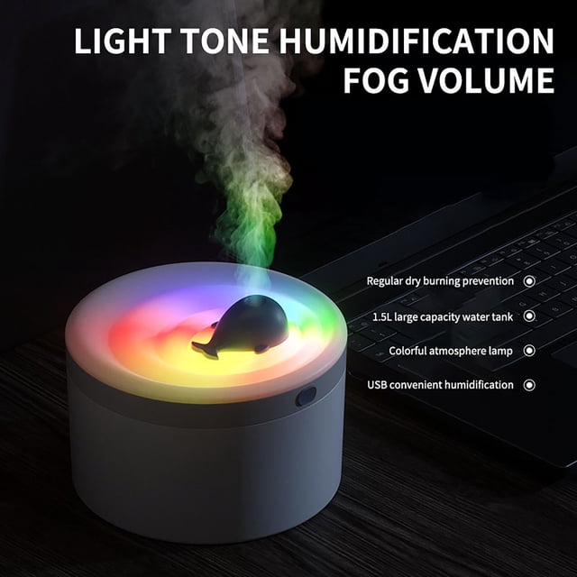 Up to 65% off!Humidifiers for Bedroom 1.5L Humidifier Usb Colorful Marquee LED Night Purifier Humidifier