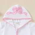 thumbnail image 5 of Curuila Kids Girls Boys Bathrobe Cartoon Prints Hooded Short Sleeve Zip Up Beach Towel Robe Wh1 Size 18-24 Months, 5 of 9