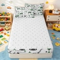 thumbnail image 4 of Erosebridal Dino Engineering Vehicle Zipper Full Size Comforter Sets with Fitted Sheet and 2 Pillowcases for Boys Men, Simple Tree Print Zipper Bedding Set, Reversible, 4 Pieces, 4 of 7
