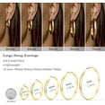 thumbnail image 4 of Bavsenic 14K Gold Hoop Earrings For Women,Large Gold Filled Hoops,Medium Hoop Earring,50mm/60mm/70mm, 4 of 6