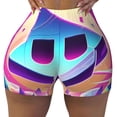 thumbnail image 2 of Lsque Geometry Dash Pattern High Waisted Biker Shorts for Women-Tummy Control Fitness Athletic Workout Running Yoga Gym Shorts,Moisture-Wicking-X-Large, 2 of 9