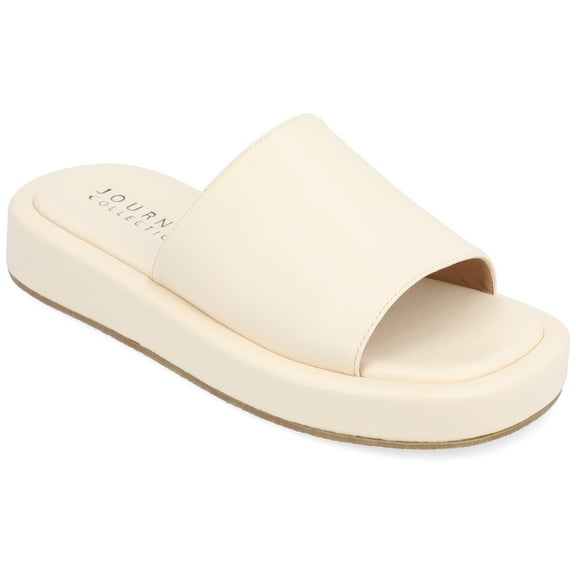 Journee Womens Denrie Slide Flatform Sandals