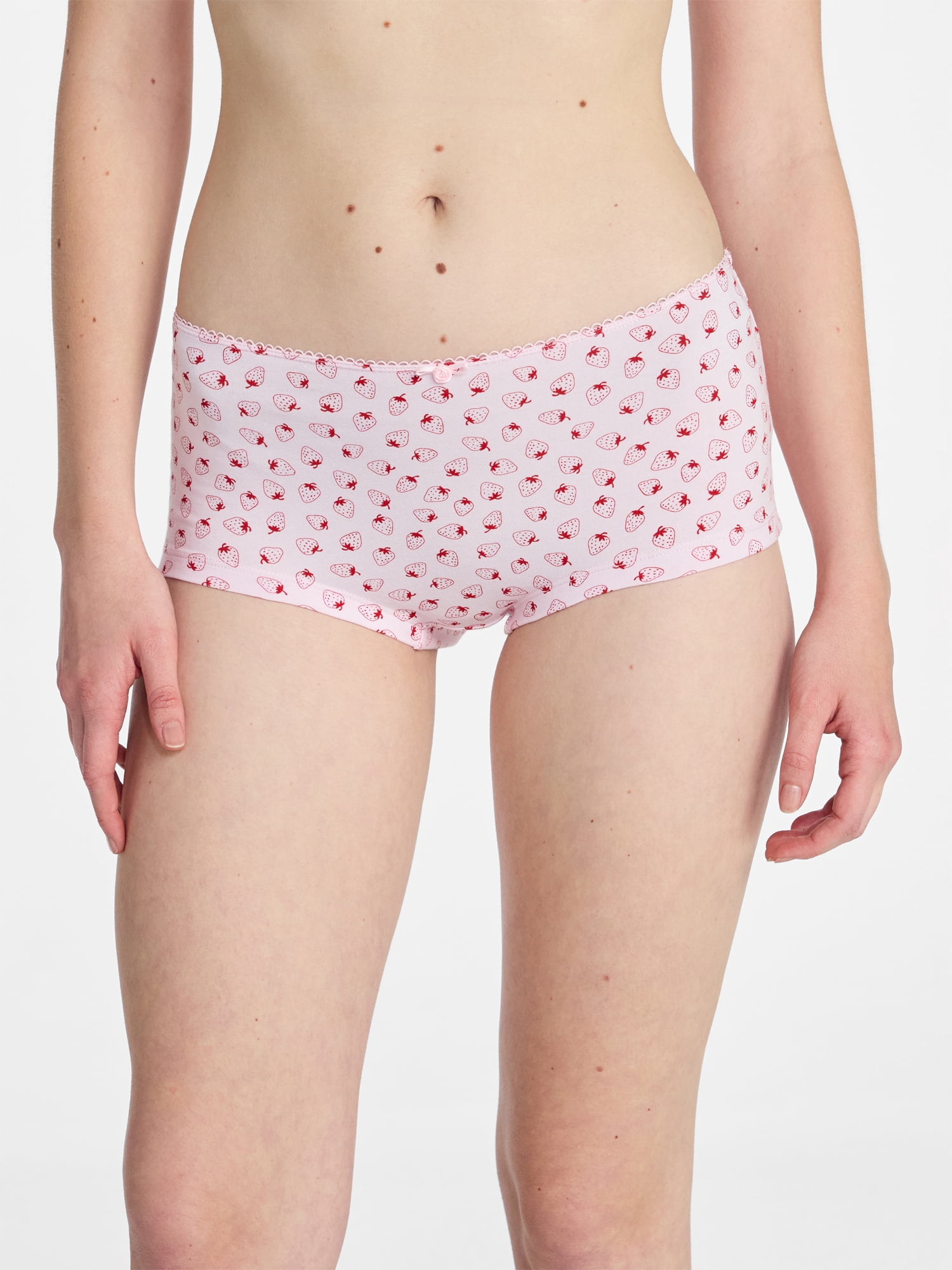 No Boundaries Cotton and Pointelle Boyshort Panties, 3-Pack, Women's XS-XXXL