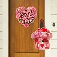 thumbnail image 5 of 1PC Happy Valentine's Day Wooden Door Hanging Sign, Welcome Sign with Heart Shaped Porch Home Farmhouse Valentines Front Door Outside Home Wall Decor, 5 of 6