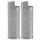 thumbnail image 1 of 2 Pack Vintage Style Floral Pattern Zinc Alloy Lighter Protective Covers Grey, 1 of 4