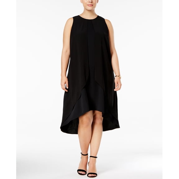 Alfani Plus Size High Low Dress Deep Black 14W