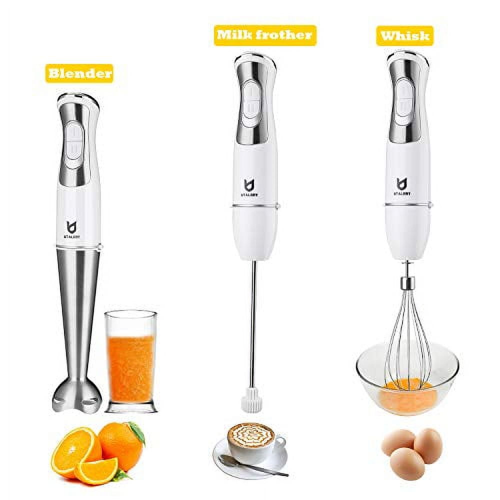  20-Speed Immersion Hand Blender with Whisk for Smoothies Puree  Baby Food, and Milk Frother Handheld for Coffee-Bundle: Home & Kitchen
