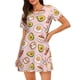 thumbnail image 1 of Fotbe Breakfast Bata de Dormir para Mujer con Estampado, Camisón de Algodón de Manga Corta, Ropa de Dormir Casual, 1 of 6
