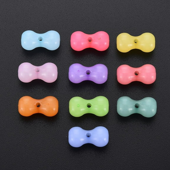 50pc Imitation Jelly Acrylic Beads Bone Shapes Mixed Color 9x17.5x8.5mm Hole: 1.8mm