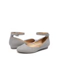 thumbnail image 4 of DREAM PAIRS Zapatos Ballerinas de Mujer en Gamuza Gris con Correa al Tobillo, 4 of 6