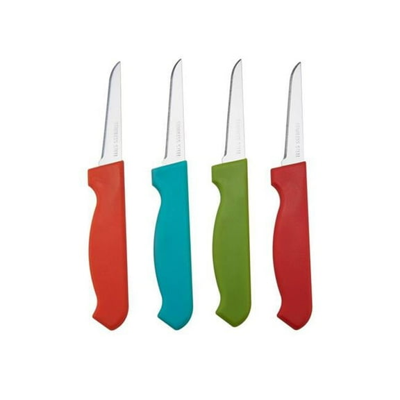 3 in. Plastic & Stainless Steel Paring Knife Set - 4 Piece