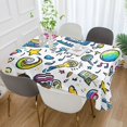 thumbnail image 2 of Yayeee Tablecloths 60" x 60" Rectangle Wrinkle Resistant Party Table Cover, Blue Doodle Pattern, 2 of 8