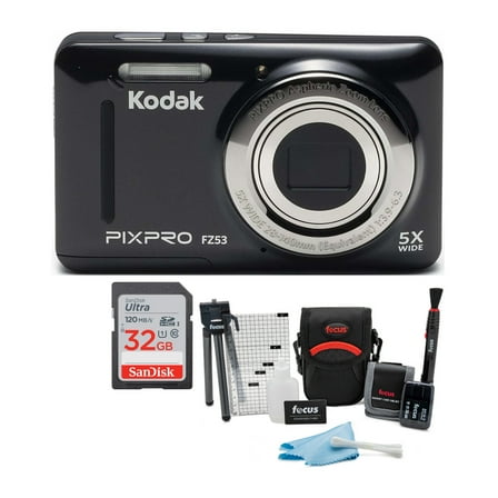 Kodak PIXPRO Friendly Zoom FZ53 Digital Camera (Black) Bundle